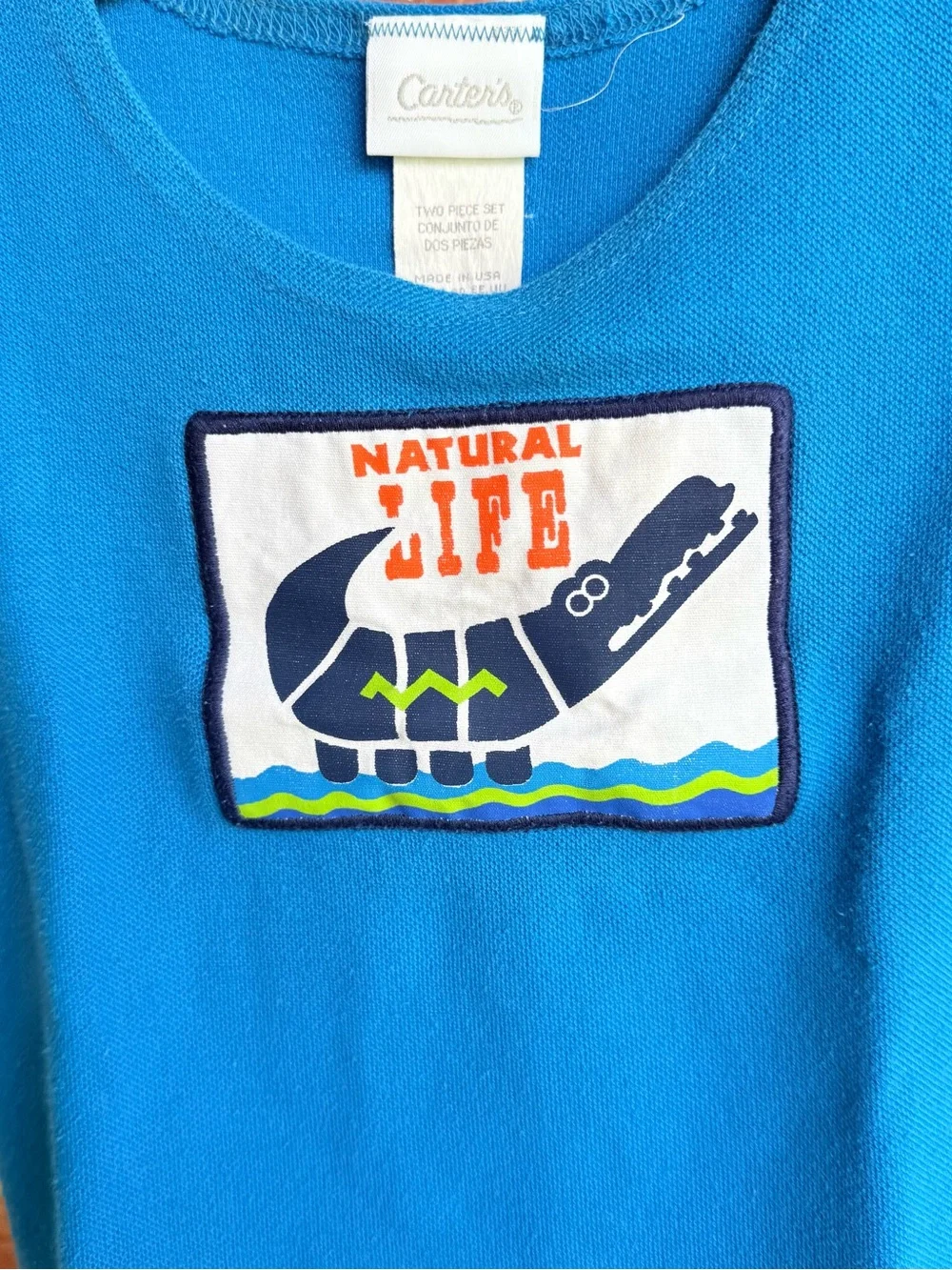 Vintage Carter's Bright Blue 'Natural Life' Tank Top